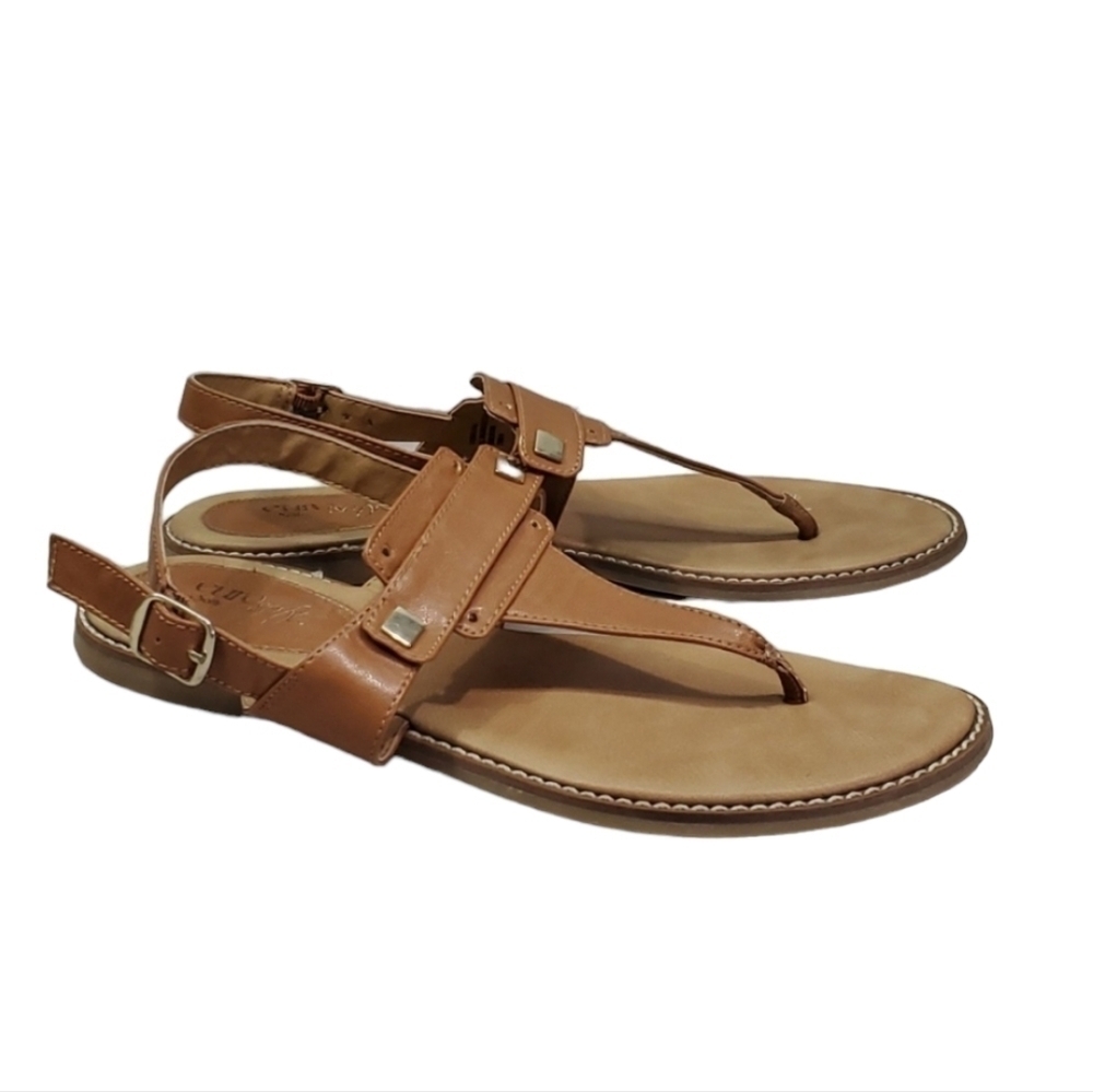 Euro By Sofft Womens Arina Comfort Sandals T strap Sandals Flats shoes sz 8.5 M